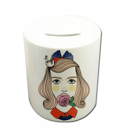 กระปุกออมสิน พิมพ์สี Girl Piggy Bank